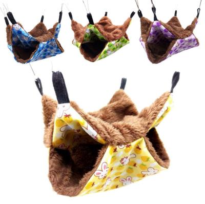 Double Level Small Pet Hamster Squirrel Parrot Hanging Warm Hammock Nests Cage