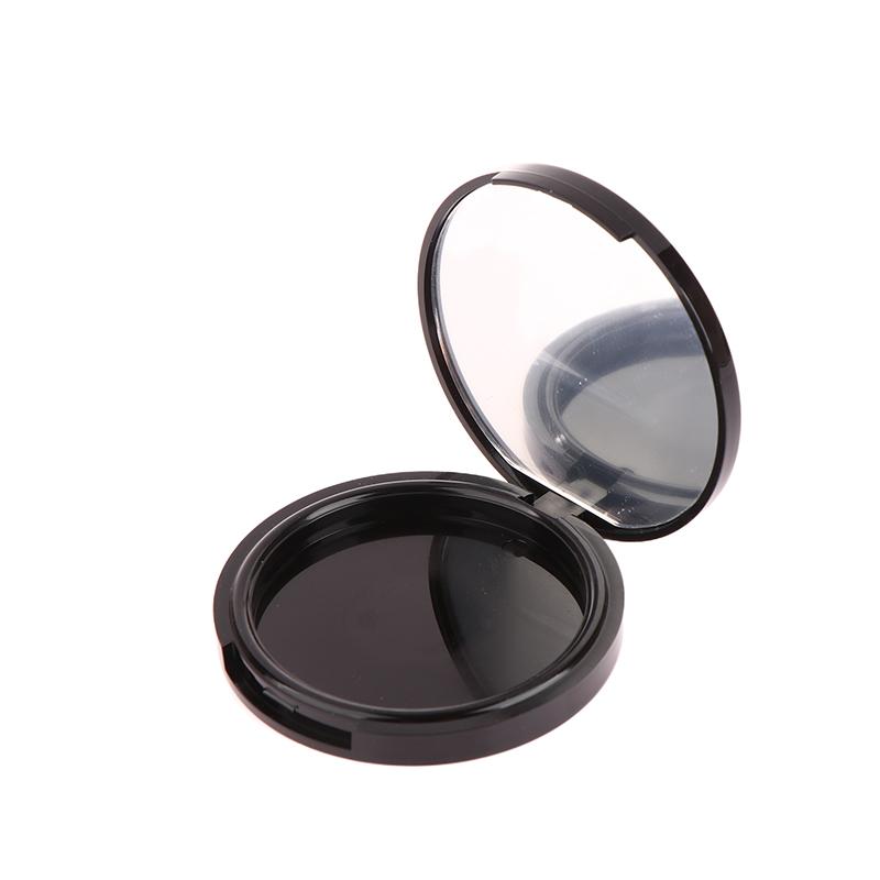 Reusable Empty Single Black Circular Highlight Box Blush Shadow Powder Box With Mirror Aluminum Pan Inside Diameter 59Mm
