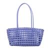 Stylish and simple handbag summer new woven striped hollow bag storage basket pastoral vegetable basket shoulder bag