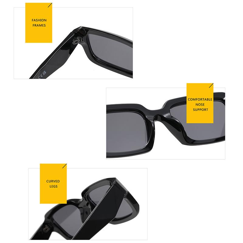 Retro Simple Square Sunglasses Women Men Personality Fashion Classic Sun Glasses Street Photography Glasses