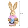 Bunny Figurine Artificial Animal Model Sculpture Doll Statue for Kitchen Easter Day Tabletop Party
