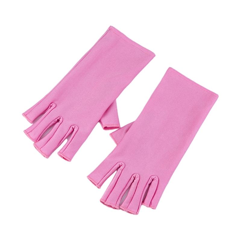 Anti Uv Gloves For Gel Pedicure Fingerless Glove Uv Shield Gloves For Gel Manicure Uv for Protection Radiation Proof 1 розовый