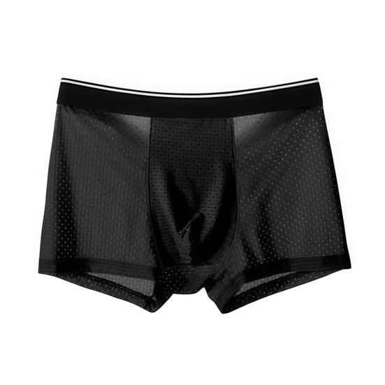 Men Boxer Underwear Mid-rise Modal Boxer Briefs Slim Fit U-Convex Quick Drying Summer M чёрный