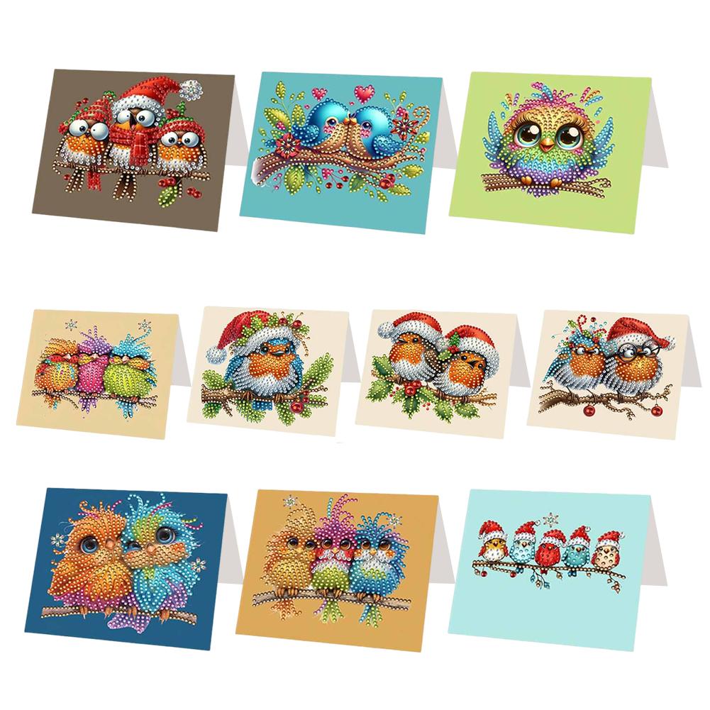 6/10/12 PCS DIY Diamond Painting Greeting Card Set Xmas Pattern Diamond Art Greeting Cards Thank You Cards and Holiday Blessings