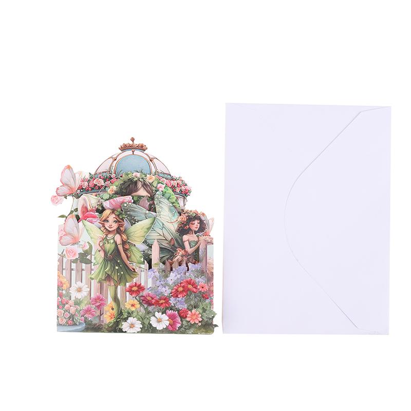 3D Flower Fairy Greeting Card With Beautiful Envelope Fairy And Floral Design For Valentine'S Day, Love And Blessings - Perfect