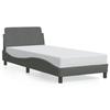 VidaXL Bed Frames with Headboard, Upholstered Bed with Slat Base, Single Bed with Footboard, Adult Bedroom Bed, Grey 373106