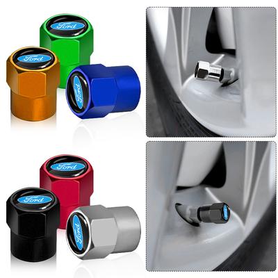 4 vnt. Metaliniai automobilio ratų padangų oro vožtuvų dangteliai Automobilio priedai Focus Mondeo MK1 MK2 MK4 MK3 Fiesta ST Line Kugo Transit Escape Fusion Explorer