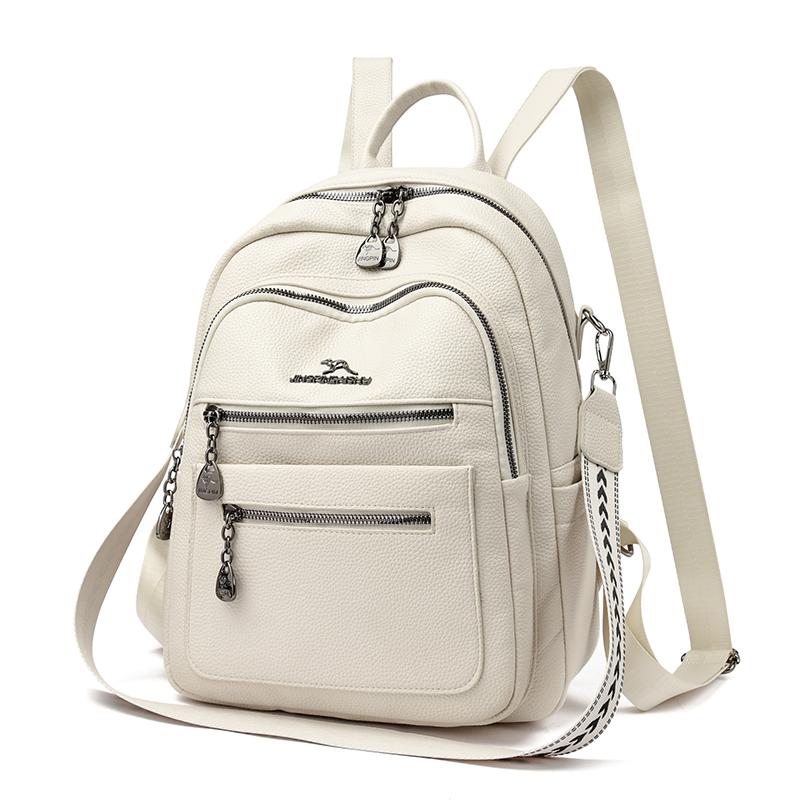 Chic PU Backpack for Women – Vintage-Style Design with Multiple Pockets and Adjustable Straps, Perfect for Daily Use and Travel