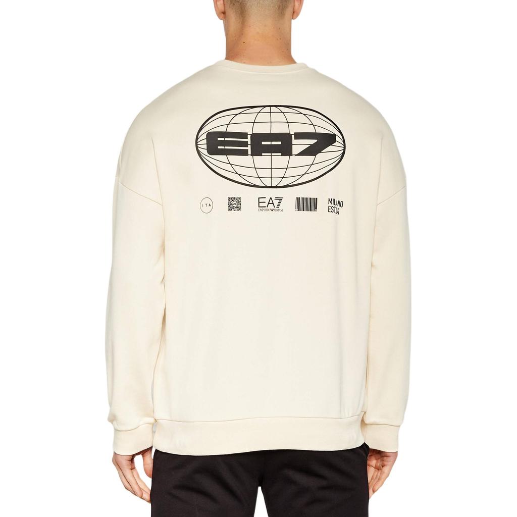 Emporio Armani Letter Round Neck Long Sleeve Sweatshirt Men sweatshirt Beige 7M000013-AF10432-BEIGE