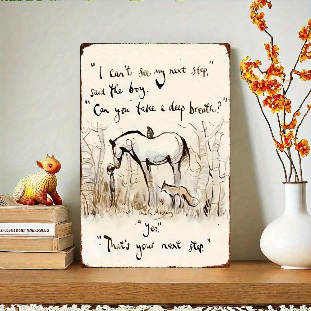 Vintage Metal Wall Art Canada Maple Leaf Rustic Horse Fox Scene Frameless Decor 20x30