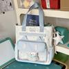 Schoolbag cute messenger bag women's new Japanese fresh, sweet and transparent pain bag students light class make-up bag