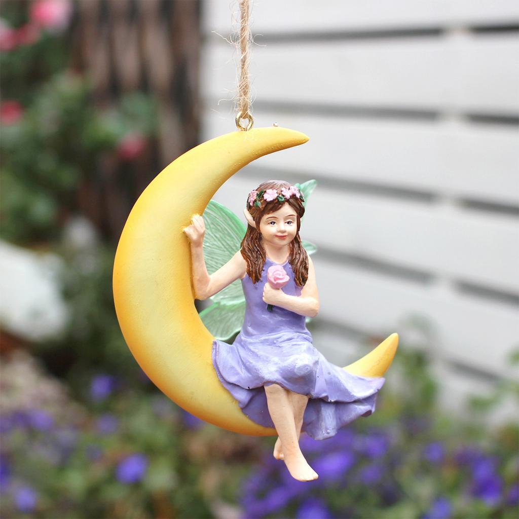 Artistic Garden Sculpture Ornaments Fairy Figurine Simulation Statue for Desktop and Outdoor Swing Decoration