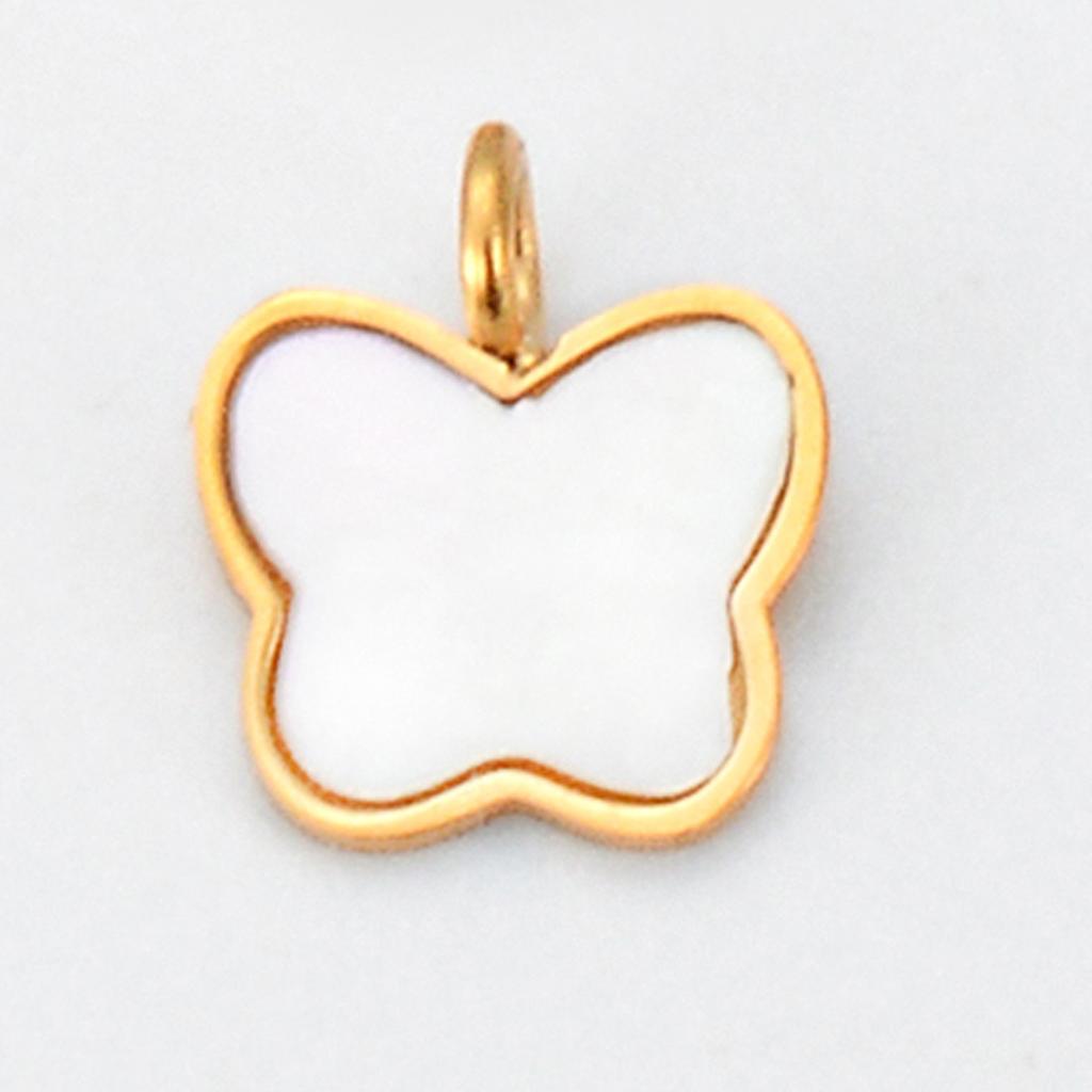 4Pcs Natural Shell Heart Butterfly Bear Clover Charms For DIY Earrings Necklace Stainless Steel Jewelry Hand Making Supplies