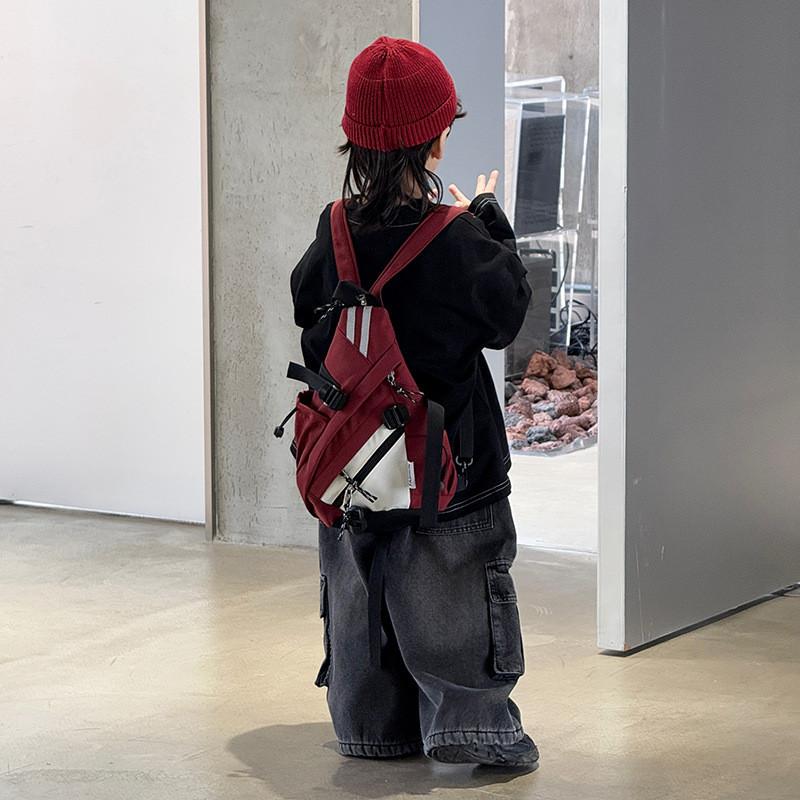 And Trendy Breathable Unisex Childrens Chest Bag In Striped Pattern For Daily Use