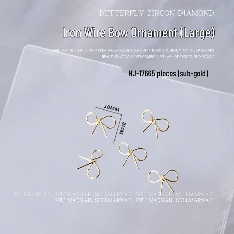 

Nail Art 3D Bow Decorations: Hand-Twisted Iron & Copper Wire (5 Pieces)