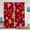 2pcs,Curtains Christmas Cookies Snowflakes Candy (3) Popular Popular Curtain Versatile Polyester Curtains Gifts Perfect for