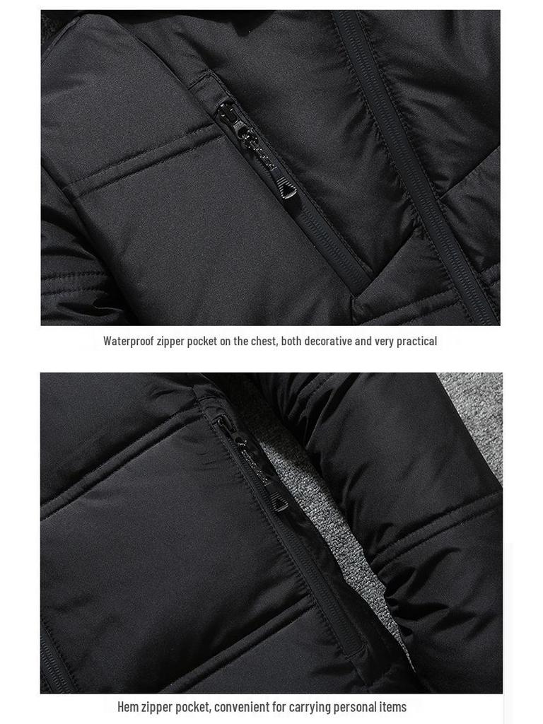 Border New Men's Slim Fit Down Jacket - 2025 Special Edition, Thickened Plus Size, Multi-Pocket, Youth Style Winter Coat