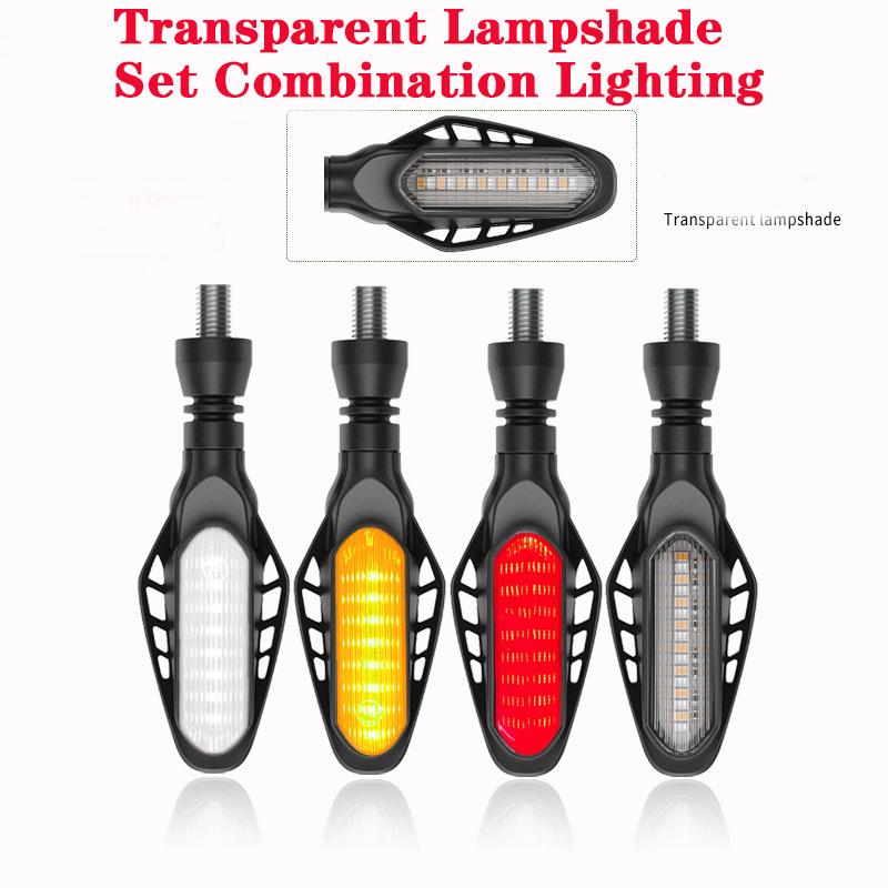 Motorcycle LED Signal Lights 16LED Motorcycle Directional Indicator Turn Signal DRL Light Flowing Taillight Daytime Running Lamp