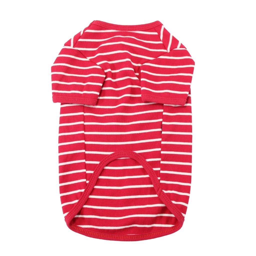 Dog Shirts Striped Cotton Clothes Pet Breathable Stretchy Soft Shirt for Small Medium Large Boy
