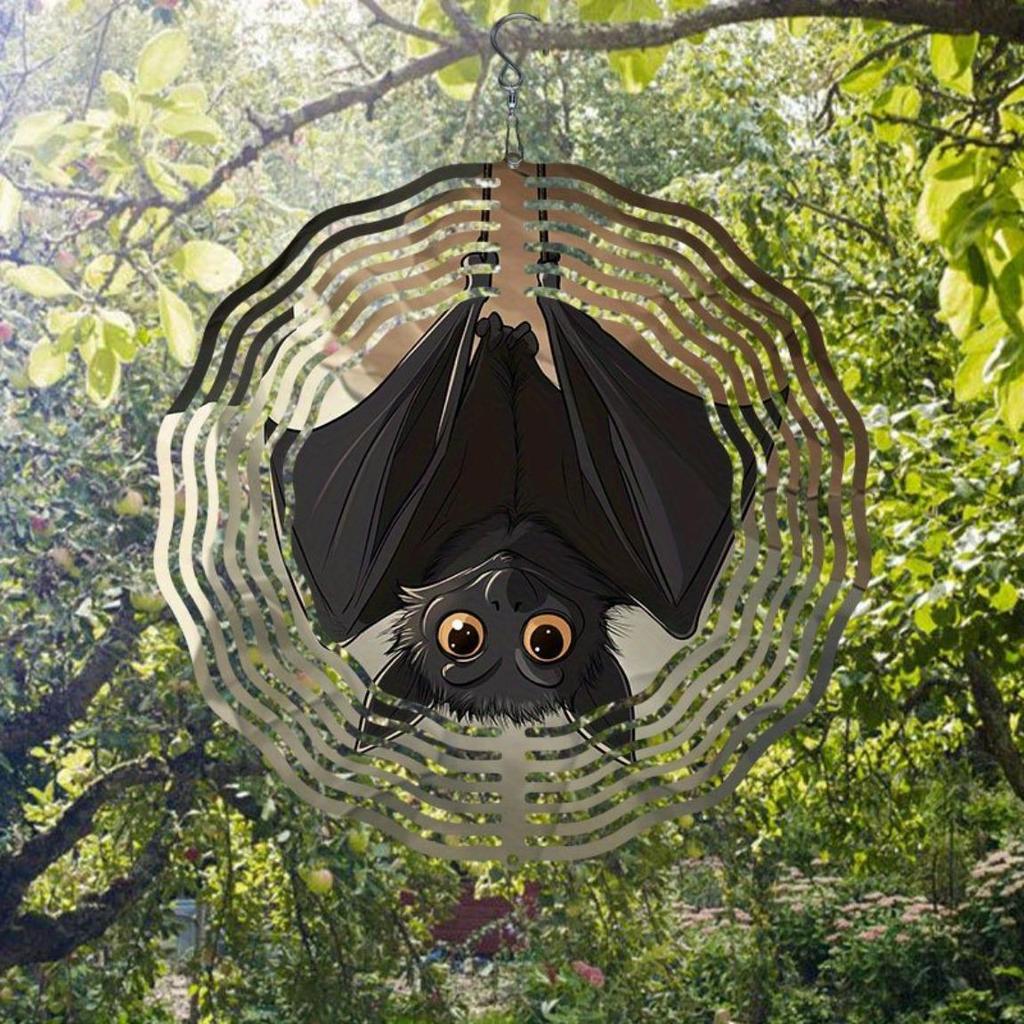 Clopoțel de Vânt Rotativ Metalic Model Liliac Inversat Spirală Suspendată Decor de Grădină Artă Meșteșug Moară de Vânt Rotativ în Două Sensuri Exterior