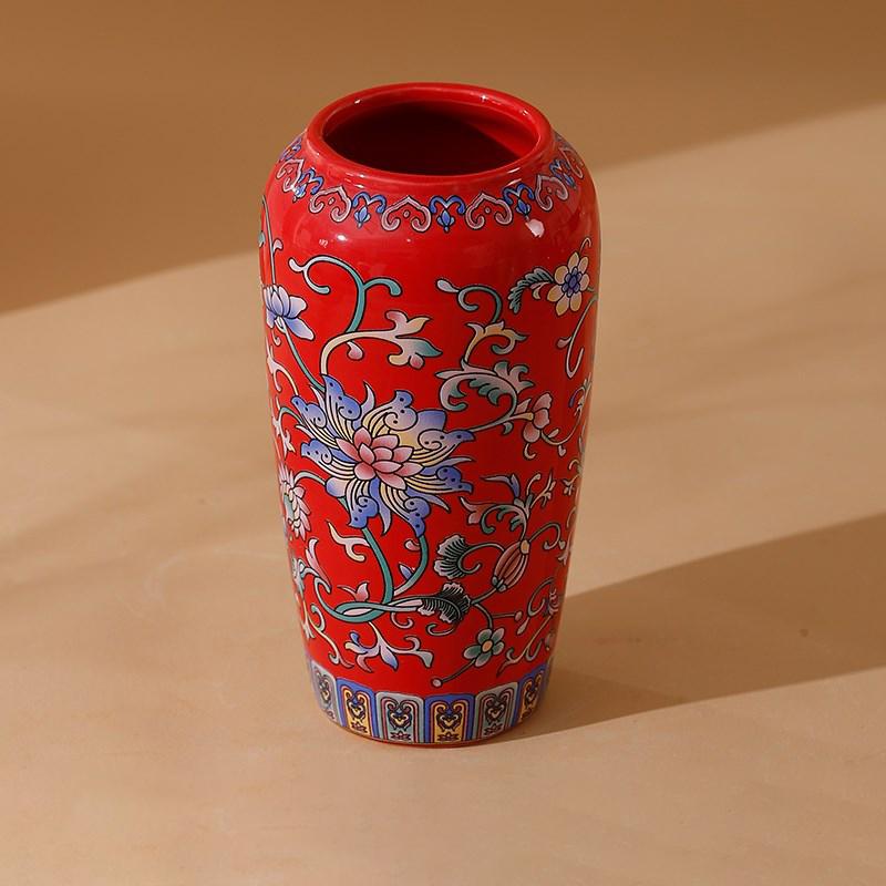 Small Ceramic Vase for  Handmade Elegant Vintage Chinese Painting  Enamel Glazed Porcelain Decorative Vases for Office Home