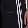 Adidas Color Block Three Stripe Wide Leg Mid Rise Loose Fit Cropped Casual Pants Women Bottoms Black H45101