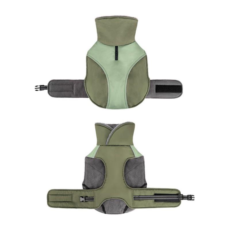 Warme Winter Hundejacke mit hohem Kragen, schmal geschnitten, mit Fleece gefüttert, Haustier-Oberbekleidung für die kalte Jahreszeit