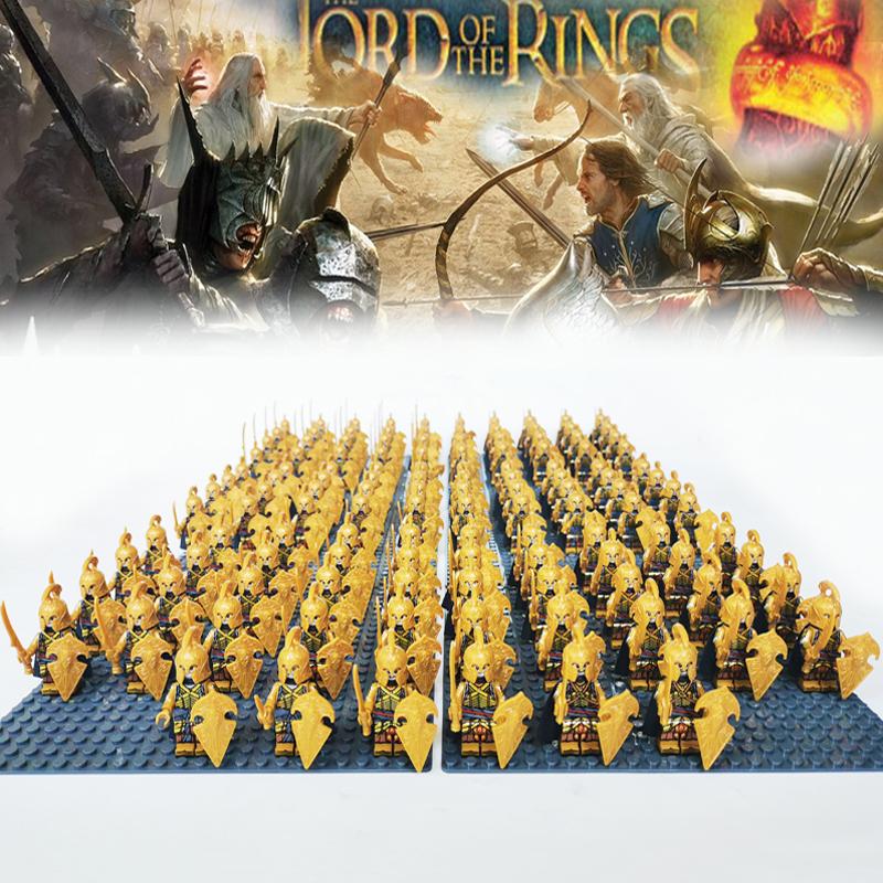 13 Pcs Demon World Noldor Elf Soldier Minifigures, Building Blocks Army Set with Spear Crossbow Axe, Educational Bricks Kid Toys