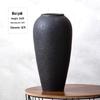 Jingdezhen Black Coarse Pottery Floor Vase: Modern Minimalist Japanese Decor for Hotel, Homestay, or Living Room.