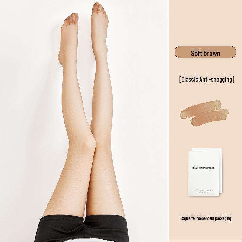 Women's Ultra-Thin Pineapple Silk Stockings - Anti-Snag 0D Black, Ideal for Spring and Summer.