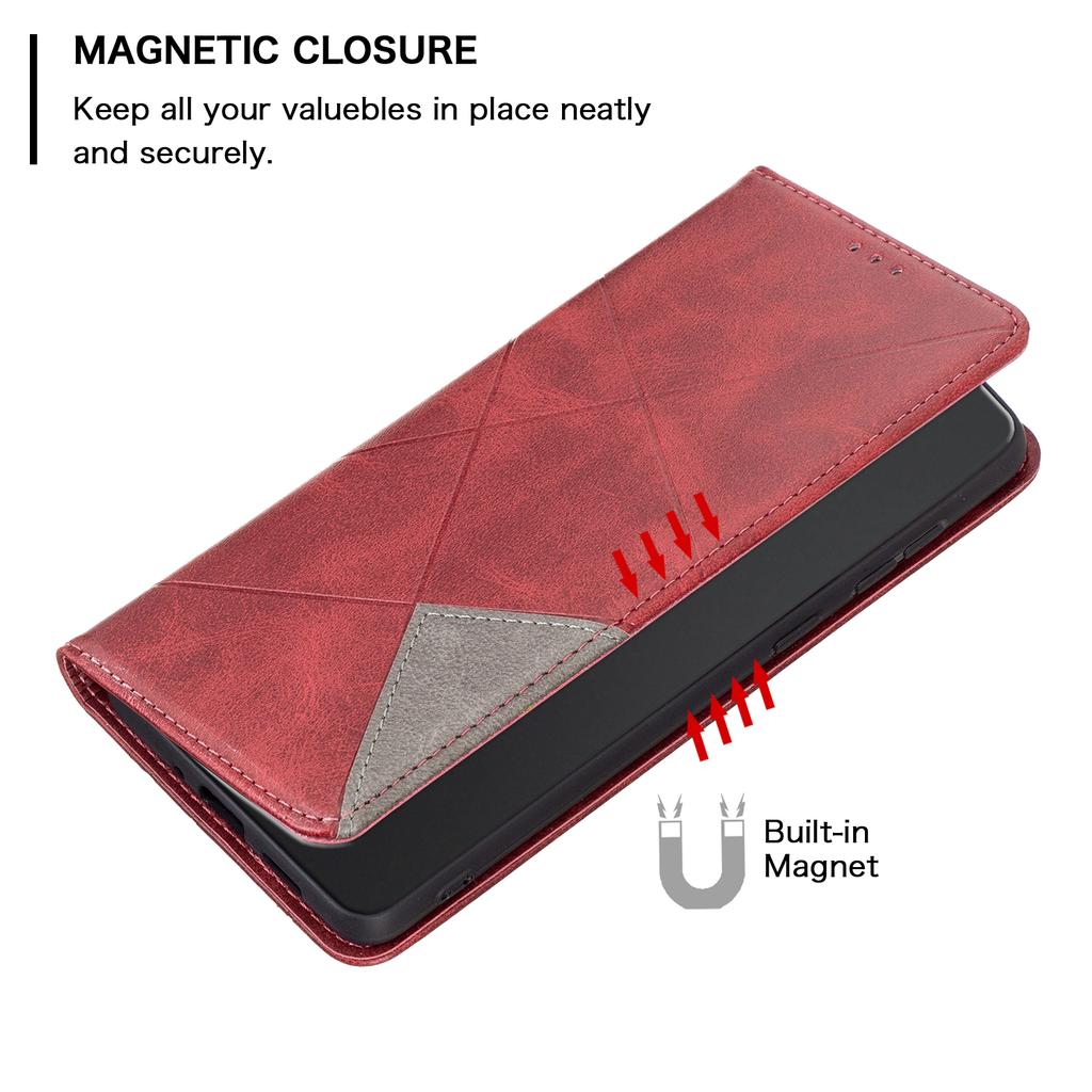 For Xiaomi Redmi 15 5G (Global) (169mm) Case Card Slots Geometry Imprint Leather Phone Cover