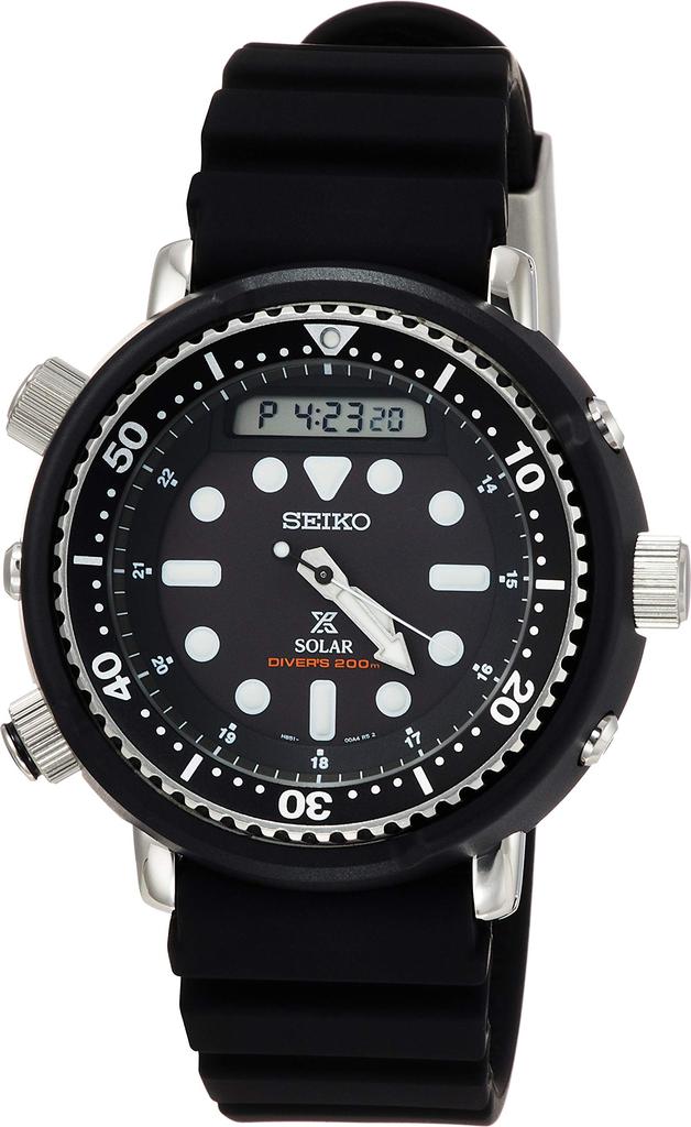 [Seiko Watch] Wristwatch Prospex Diver Scuba Hybrid Divers with Alarm and Chronograph Solar Black Dial Waterproof for Air Diving (200m) SBEQ001 Men's