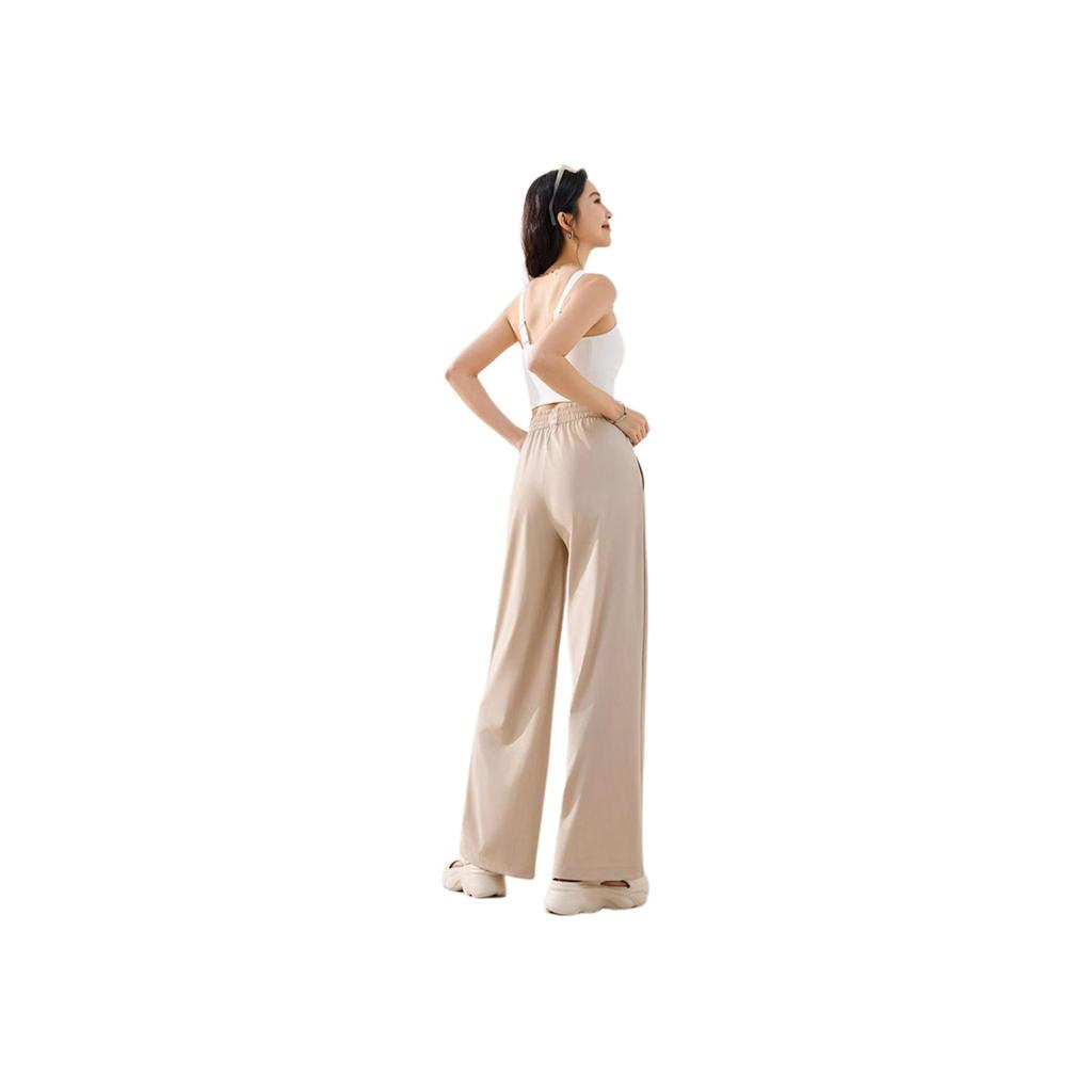 Anta Comfortable Casual Simple Versatile Breathable Straight Leg Knitted Sports Pants Women bottoms Nude-Khaki 962527313-1