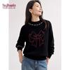 YUZHAOLIN Women's Bow-Knot Print Knit Sweater