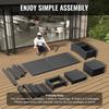 7 Pieces Patio Dining Set, Outdoor Rectangle Furniture Table and Chairs Set, All Weather Garden Furniture Table Sets, HIPS Patio Conversation Set, For