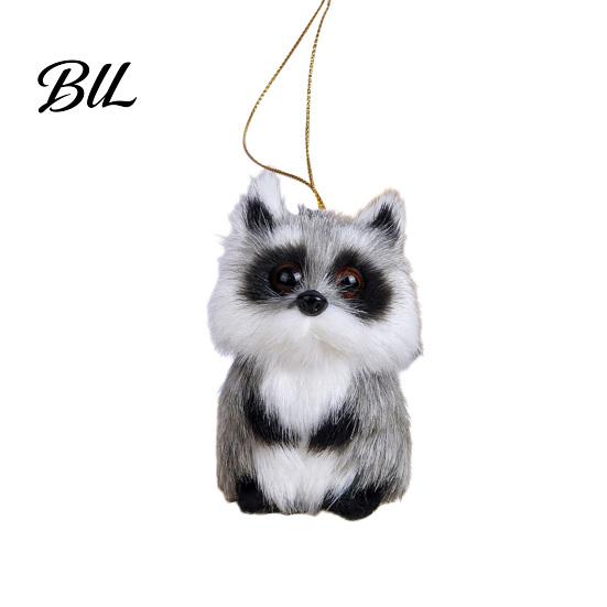 Christmas Tree Raccoon Ornament Cute Plush Doll with Lanyard Soft Fluffy Animal Pendant Non-shedding for Bags Keys Trees Collectible Gifts Kids Adults