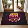 Queensland Maroons Design Crystal Velvet Rug Soft Decorative Mat for Bedroom Entrance