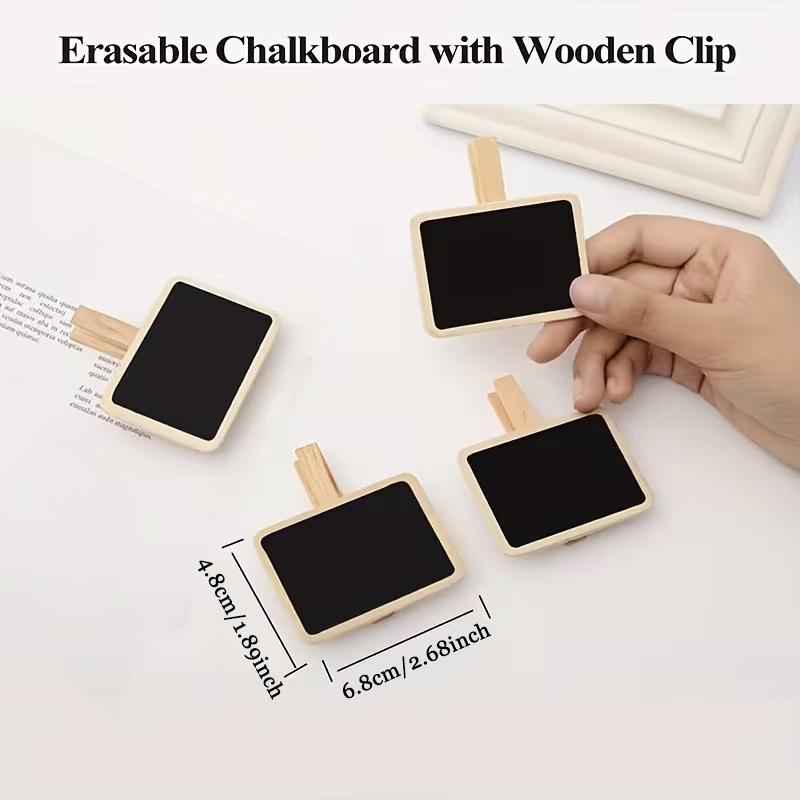 WTEMPO DIY Decorative Blackboard with Clips Writable Unfinished Chalkboard for Creative Message Display Home Decor Photo Wall Party & Shop Display