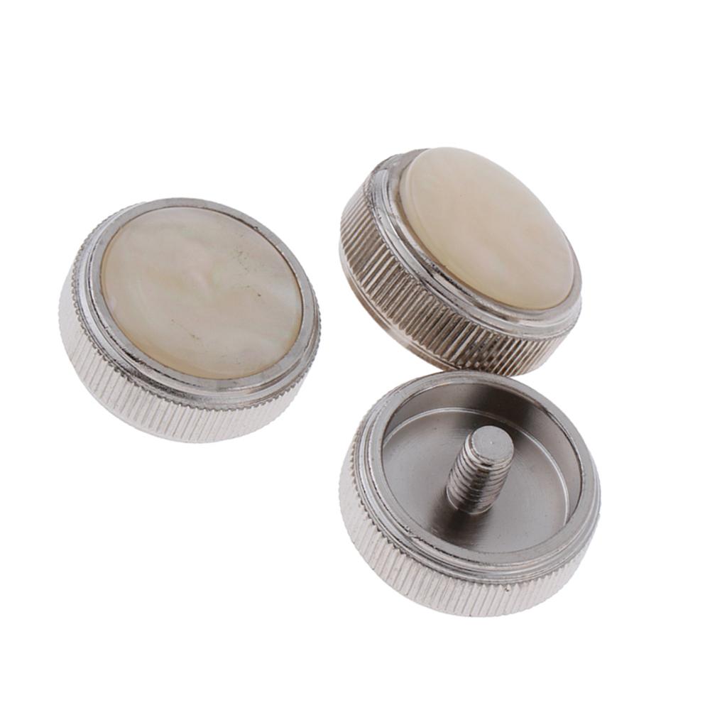 Trumpet Baritone Valve Buttons Chrome Finish Finger Button Kit for Brass Wind Instrument Upgrade and Replacement