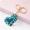 Women Rhinestone Keychain Sparkling Love Heart , Zinc Alloy Car Key Shaped Holder Ring, Handbags Backpacks Purse Charm Accessory, Gift for Chain