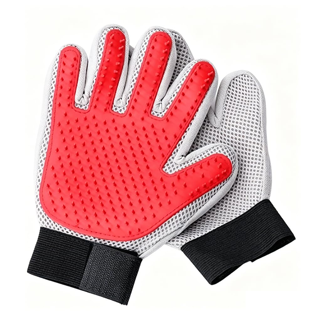 Pet Gloves for Cats and Dogs Brush 1 Pair Removes Loose Hair and Soft Massage No Brush Cleaning Tool - Type, Set, Fraying, Silicone, Effect, Washable,