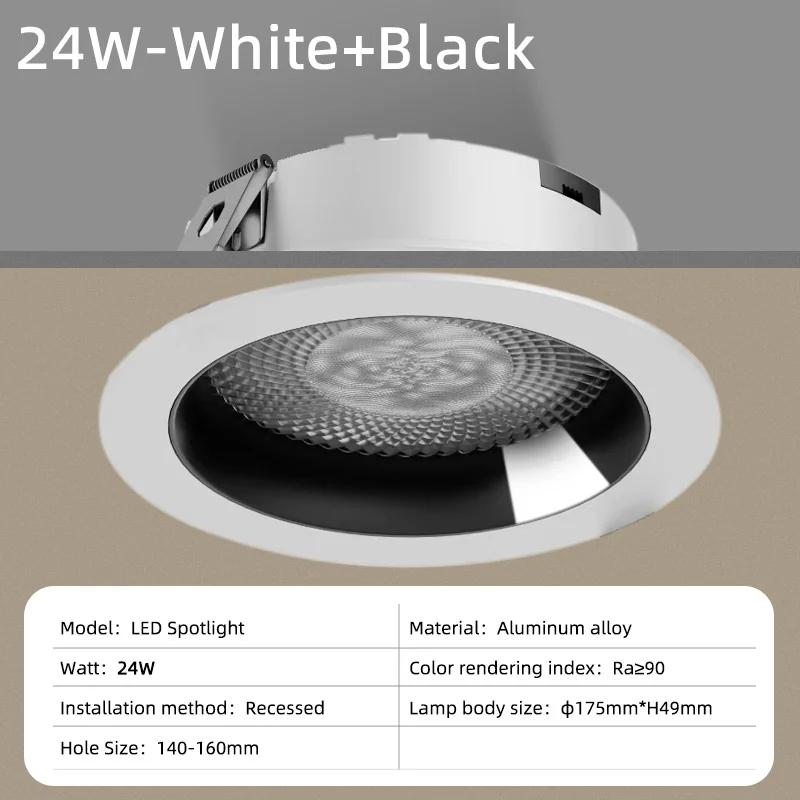 Dimmable AC90V-260V 5W9W12W18W24W30W40W LED Downlights Epistar Chip COB Recessed Ceiling Lamps Spot Lights For Home Illumination