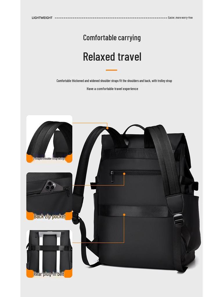Men's Water-Resistant Casual Backpack - Large Capacity, Double Pocket, Multifunctional, Lightweight Fashion Laptop Bag