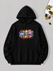 Unisex Hoodie, Casual Daily Wear, Awesome Comic Style Graphic Print, Pullover Hoodie, Streetwear Fashion, Autumn Winter Season, Front Kangaroo Pocket 