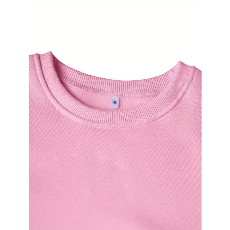 European Size Round Neck Sweatshirt - Cartoon Design with Number 67, Casual Long-Sleeve Top for Children, New Fashion for Spring And Autumn