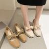 Shoes for Women with Bow Square Toe Moccasins Woman Pumps Stilito on Promotion Popular Comfortable and Elegant Chic Slip 39 Non