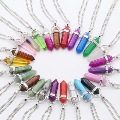 Hexagonal Pyramid Pendant Clavicle Chain Necklace