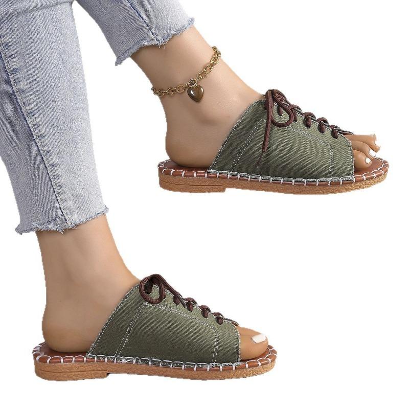 New flat-bottomed slippers for women's spring and autumn casual outer wear sandals for women