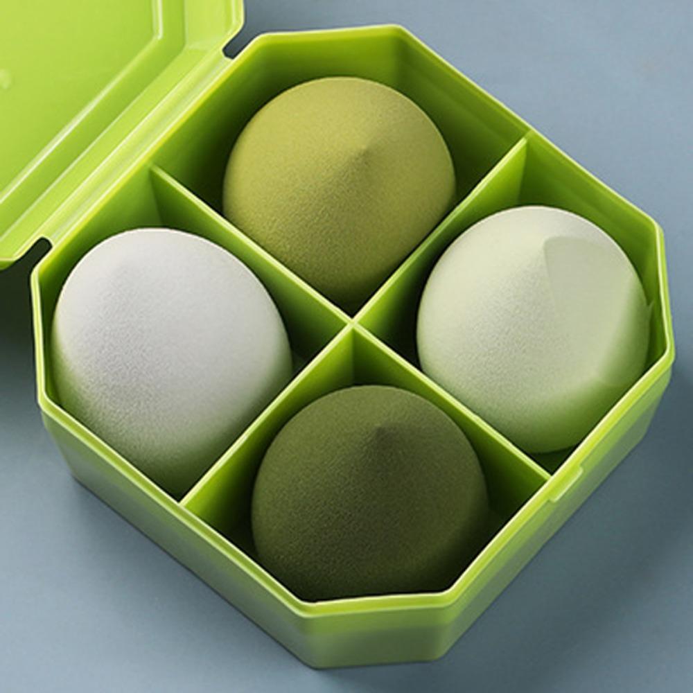 

4/6 шт. Багатоколірні пуховки для макіяжу, пуховки з похилою губкою високої пружності, щоденний інструмент для макіяжу 2-Green