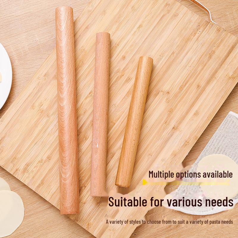 Beech Wood Non-Stick Rolling Pin for Noodles and Dumplings – Available in Various Sizes